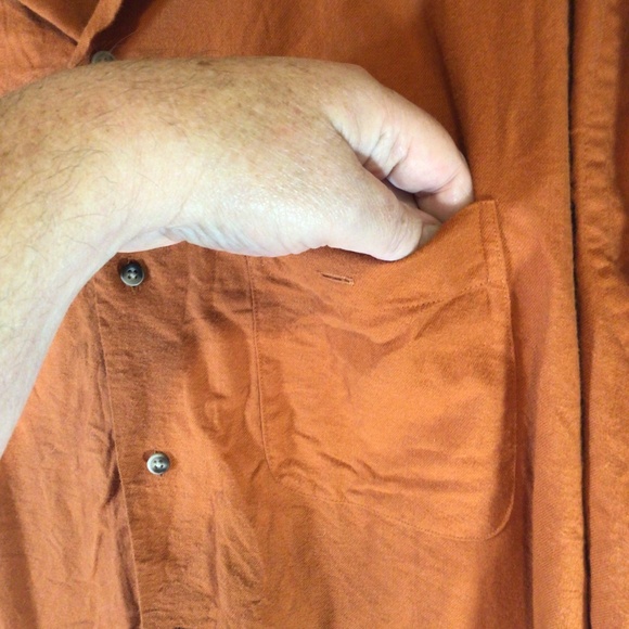 Paul Fredrick Rust Orange Button Up Shirt 3XLT Classic Fit Fall Retro Minimalist - Picture 7 of 9